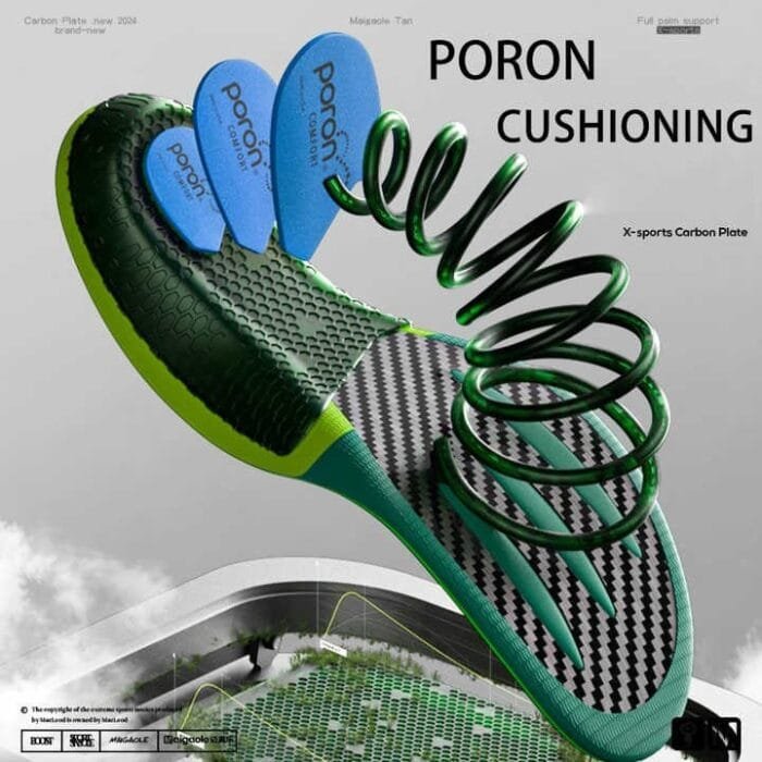 Plantillas específicas para maratón palma de la mano completa de fibra de carbono real tablero de aumento de la velocidad de rebote deportes atléticos corriendo en (12)