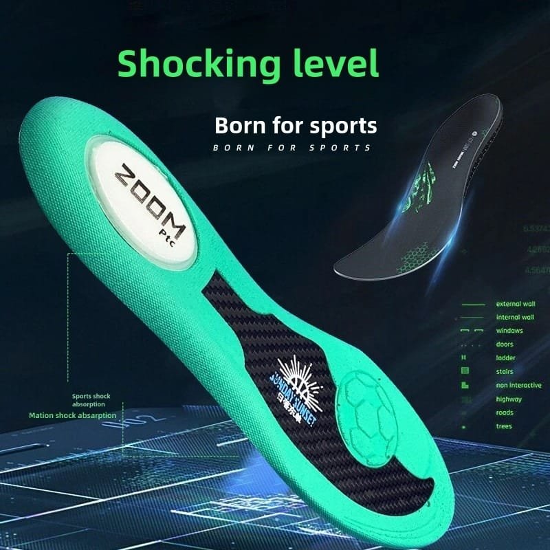 Fibra de carbono transpirable Anti-Twist plantillas de fútbol antideslizante de absorción de choque plantillas de calzado deportivo (1 (3)
