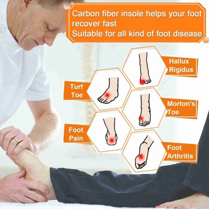 Semelles en fibre de carbone, 1 paire de semelles rigides pour le soulagement de la douleur ( (2)
