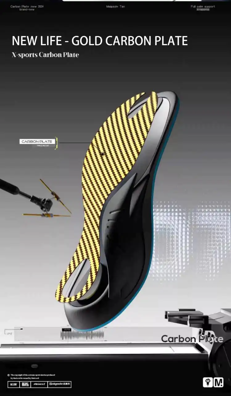 palmilhas de fibra de carbono suporte de arco palmilhas Gold de maior resistência, dureza e elasticidade para esportes de alta intensidade1 (1)