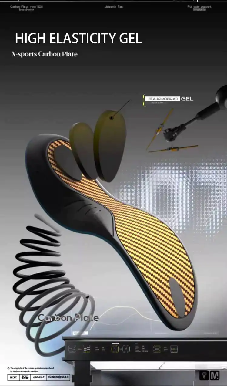 palmilhas de fibra de carbono suporte de arco palmilhas Gold de maior resistência, dureza e elasticidade para esportes de alta intensidade1 (1)