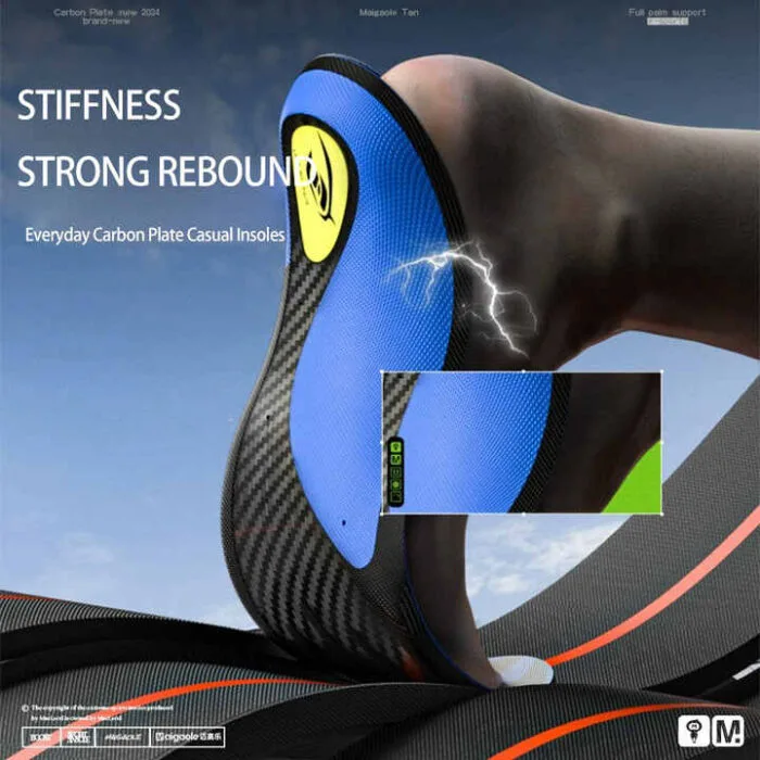 Laufende Carbonplatte Einlegesohle 0.40.6 mm zur Unterstützung von Laufanfängern Laufschuheinlagen volle Handfläche Rebound Sportschuhpolster (14)