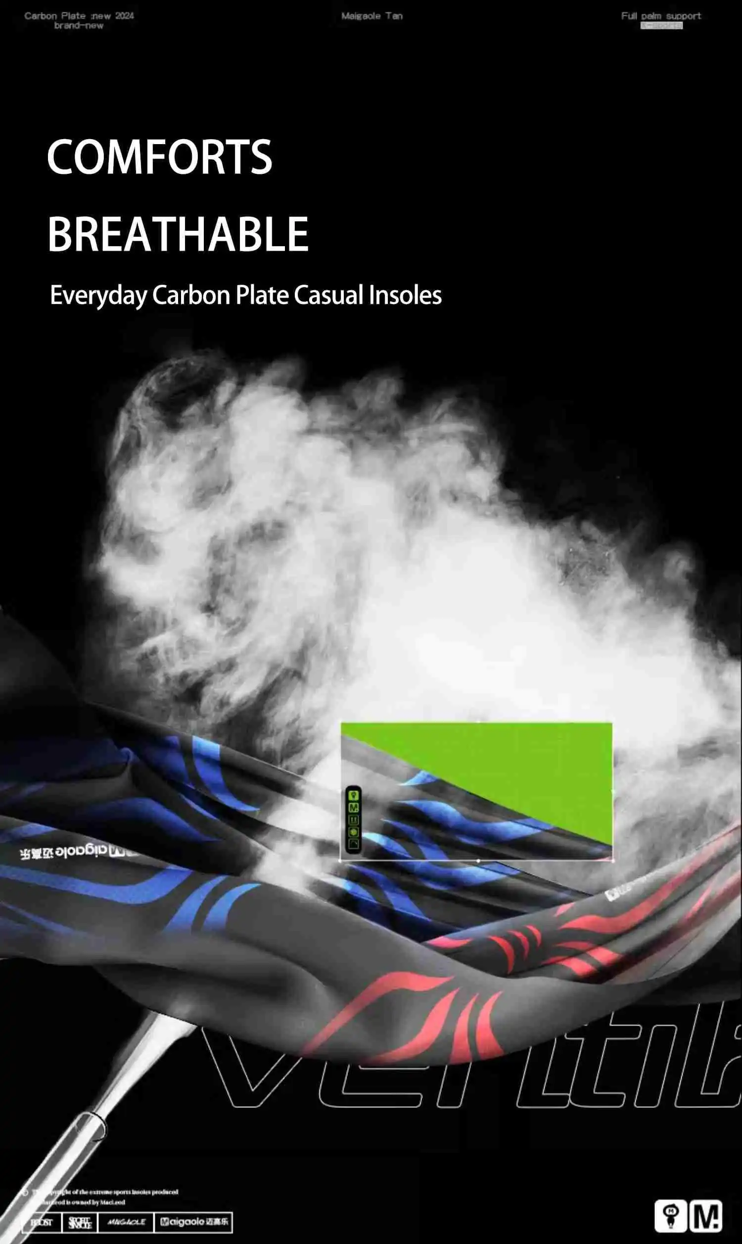 semelle de course à pied en carbone 0.40.6 mm pour aider les coureurs débutants semelles de chaussure de course à pied semelle de chaussure de sport à rebond complet (14)