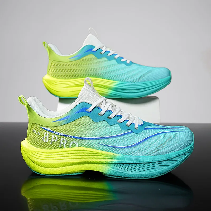 Mannen Vrouwen Koolstofplaat Running Schoenen Mesh Sneakers (12)