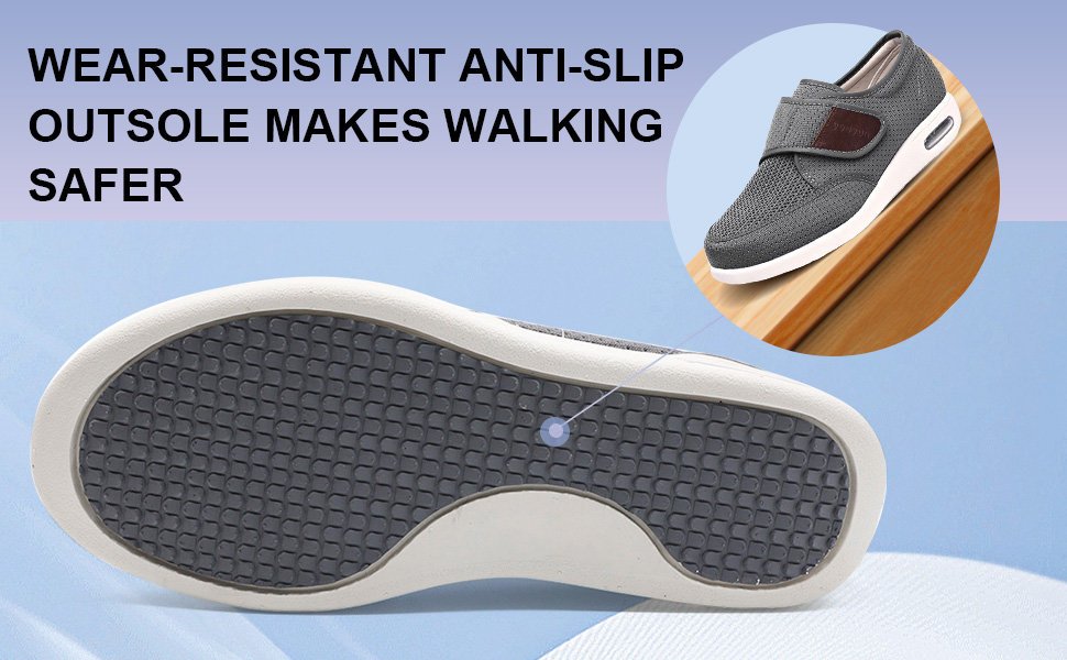 Mens Diabetic Edema Shoes Lightweight Walking Wide Sneakers Plantar Fasciitis Shoes
