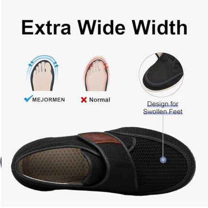 Mens Diabetic Edema Shoes Lightweight Walking Wide Sneakers Plantar Fasciitis Shoes