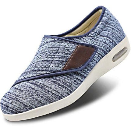Stylish Diabetic Shoes with Arch Support,Extra Wide Widths Walking Edema Sneakers Adjustable Strap Easy On/Off with 3 Pairs Insoles Replacement for Support Swollen Feet